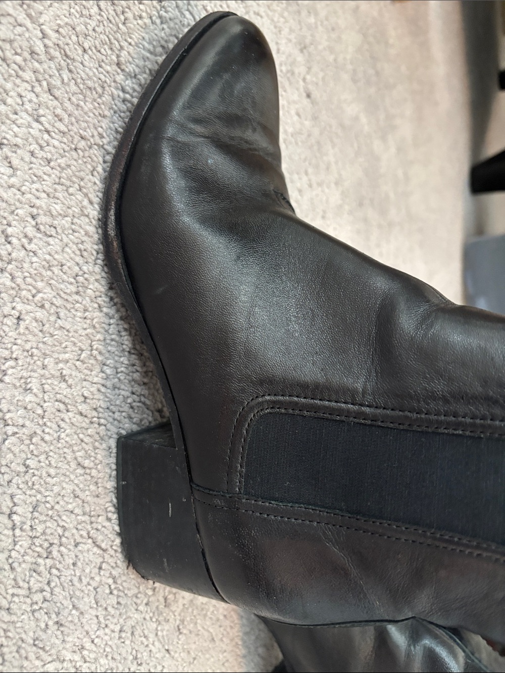 Women’s Rag & Bone Walker  Black Leather Chelsea Boot Ankle Shoes - Picture 3 of 6